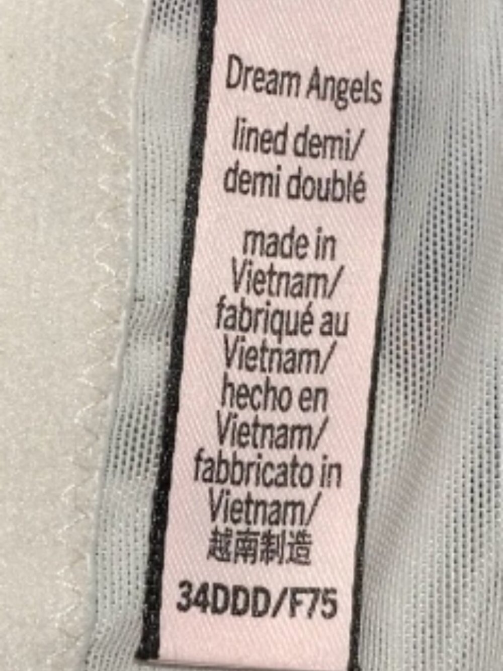 VS WHT FLORAL Dream Angels Lined Demi, 34DDD *P1044 - Picture 7 of 7